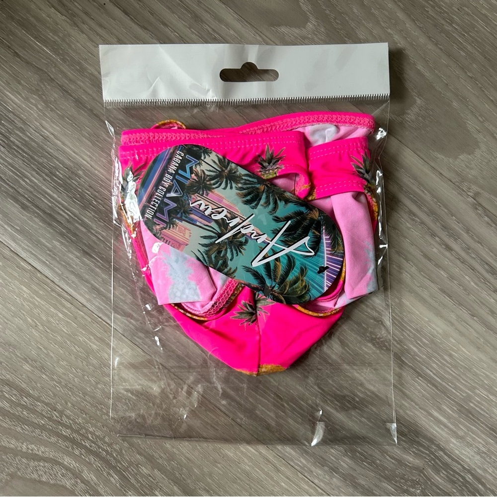 Andrew Christian | Miami Cabana Boy Splash & Dash Brief in Pineapple Print Pink - Picture 9 of 13